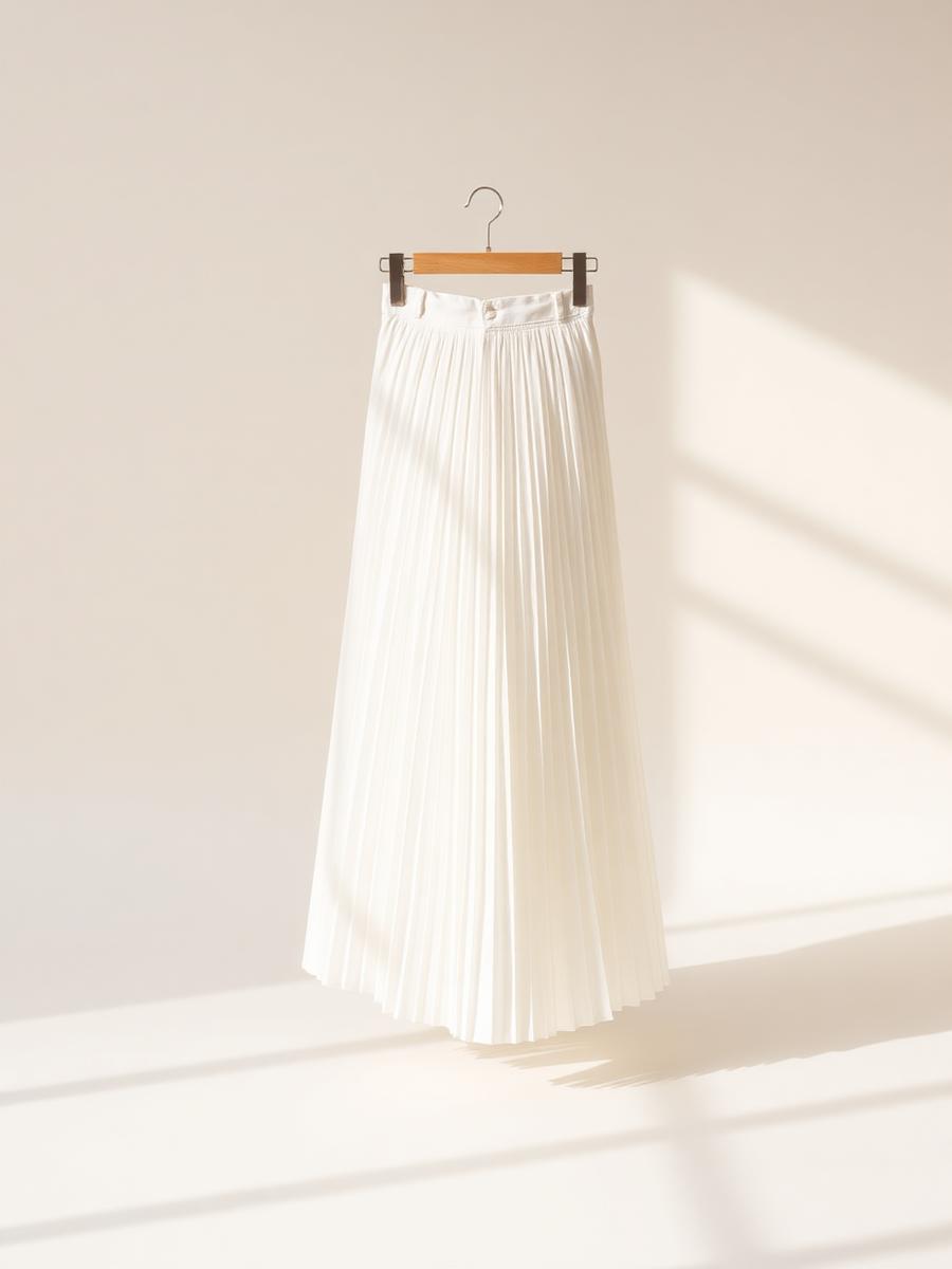 Community styling with Pleated Ivory Skirt